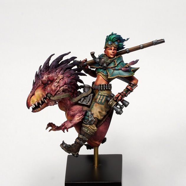 Mythical Art Raptor Rider Leah Falkenwrath, the Raptor rider | Putty & Paint