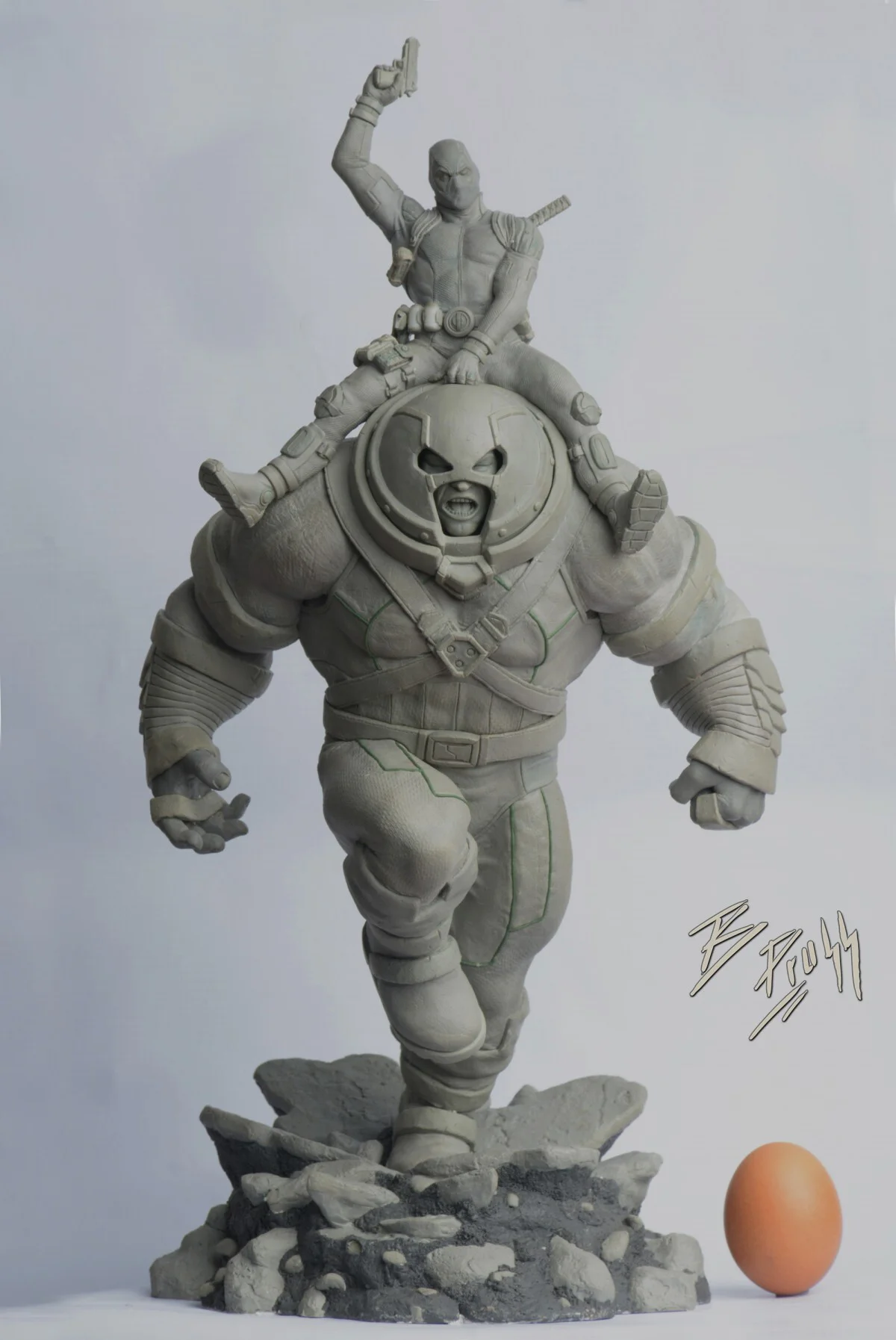 Deadpool Riding Juggernaut Juggernaut & Deadpool | Putty & Paint